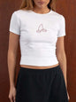 Letter Round Neck Short Sleeve T-Shirt