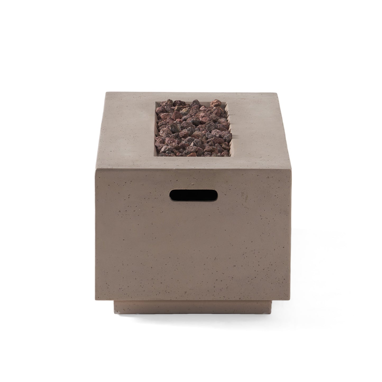 Modern 40 Inch Outdoor Rectangular MGO Fire Pit 40000 BTU, Dark Grey