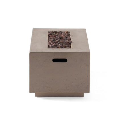 Modern 40 Inch Outdoor Rectangular MGO Fire Pit 40000 BTU, Dark Grey