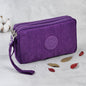 Simple Three-Layer Zipper Canvas Hand Purse