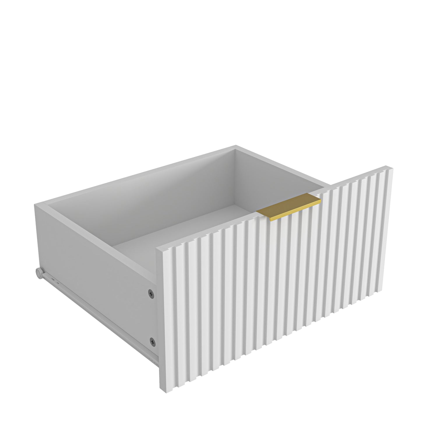 Dresser Classic 9-Drawer White Particle Board Gold Handles 63x15.74 In