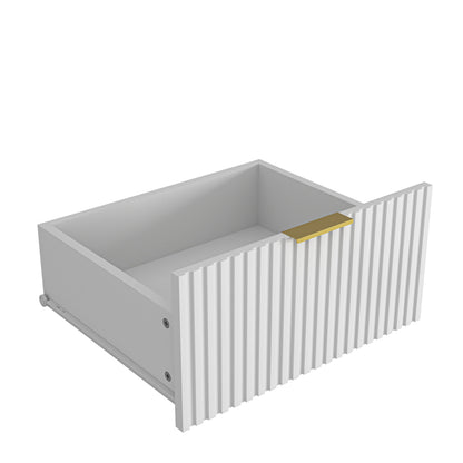 Dresser Classic 9-Drawer White Particle Board Gold Handles 63x15.74 In