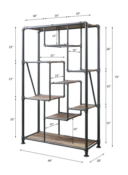 Brantley - shelf - Antique Oak & Sandy Gray