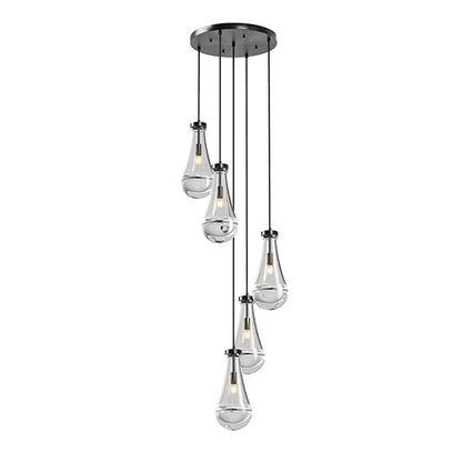 Chandelier 5-Light Cluster Pendant Black High Ceiling Adjustable E12