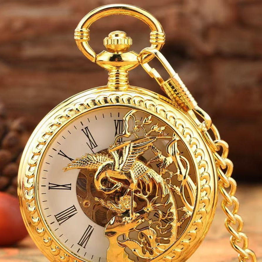 Creative Design Roman Dial Manual Mechanical Pocket Watch