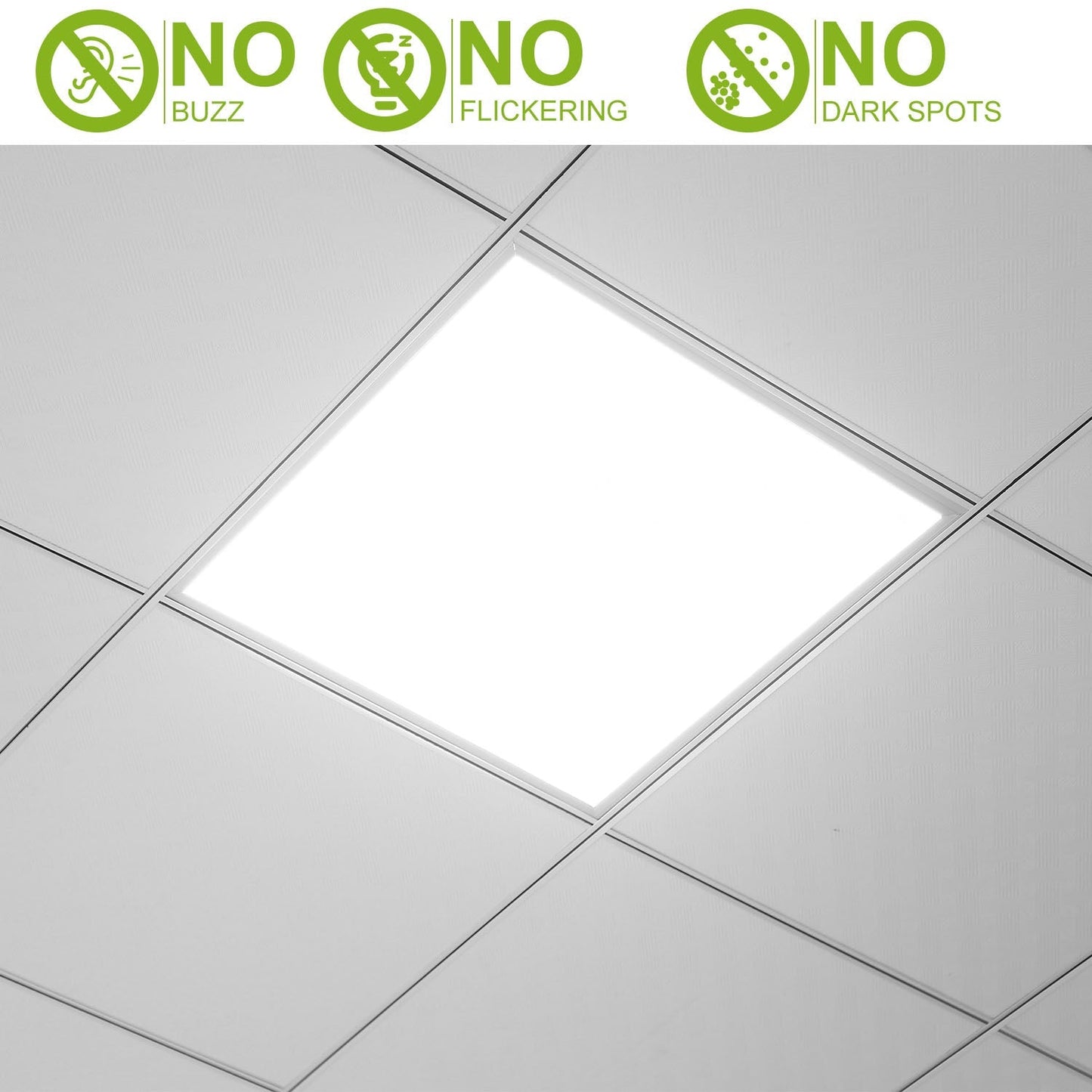 2Packs 48W 2 2FT LED Panel Light 4800LM 7500K Ceiling Lighting 150W Equivalent LED Troffer Recessed Edge-Lit