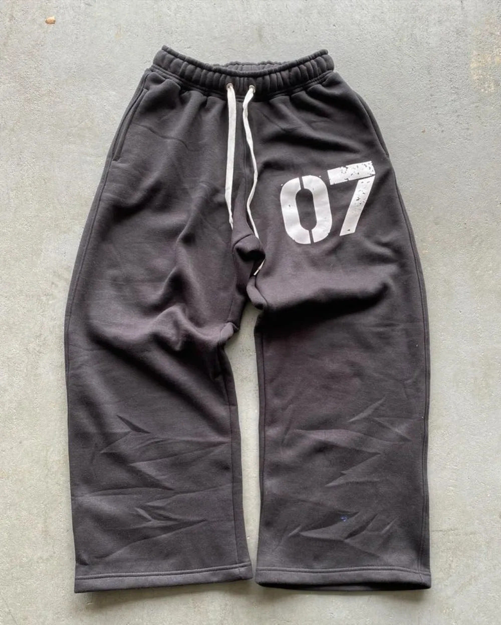 Mens Sporty Lace-up Casual Pants