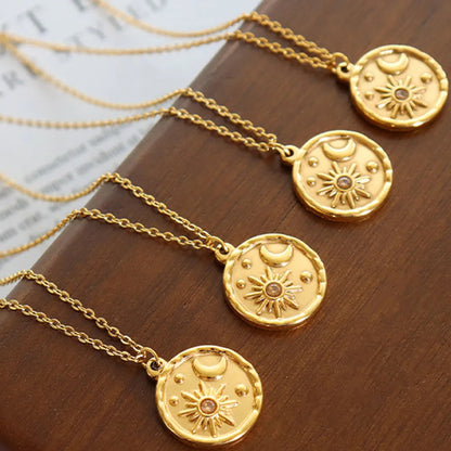 Star and Moon Titanium Steel Necklace