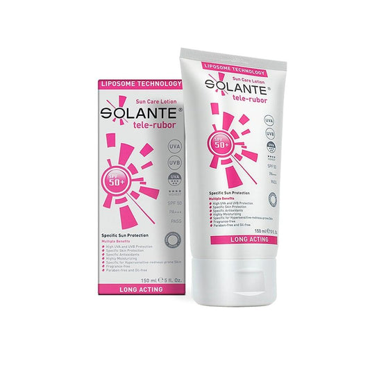 Solante Tele-Rubor SPF 50+ Sunscreen for Sensitive Skin & Rosacea - 5.07 fl oz, Hypoallergenic & Anti-Aging