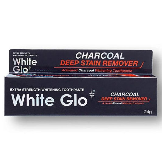 White Glo Activated Charcoal Toothpaste for Teeth Whitening & Stain Removal - 24g