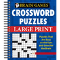 Brain Games - Crossword Puzzles - Large Print (Blue) - Spiral