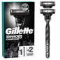 Gillette Mach3 Charcoal Razor Shaving Kit for Men - 3 Steel Blades, Microfine Protectors, Smooth Shave