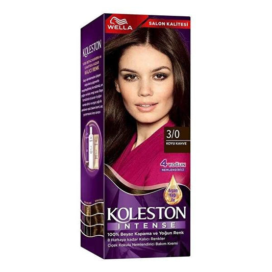 Koleston Intense Dark Brown Hair Dye: 100% Grey Coverage, Lasting Color & Argan Oil | At-Home Permanent Hair Color Kit