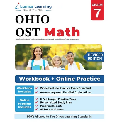 Ohio State Test Prep: 7th Grade Math Practice Workbook and Full-length Online Assessments: OST Study Guide - Paperback