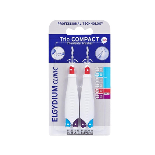Elgydium Clinic Trio Compact Mix Large Toothbrush - Compact Oral Care for Efficient Dental Hygiene