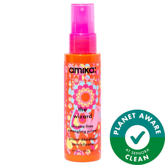 amika Mini The Wizard Detangling Hair Primer - Silicone-Free, Heat Protectant up to 450°F for All Hair Types