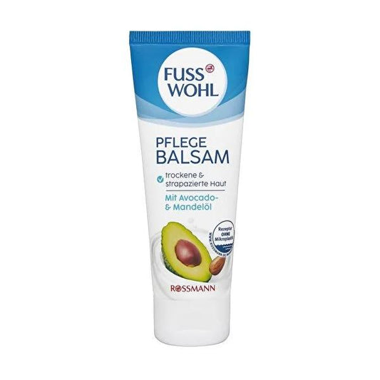 Fusswohl Moisturizing Foot Balm for Dry & Cracked Skin - Natural Foot Care with Urea & Avocado Oil
