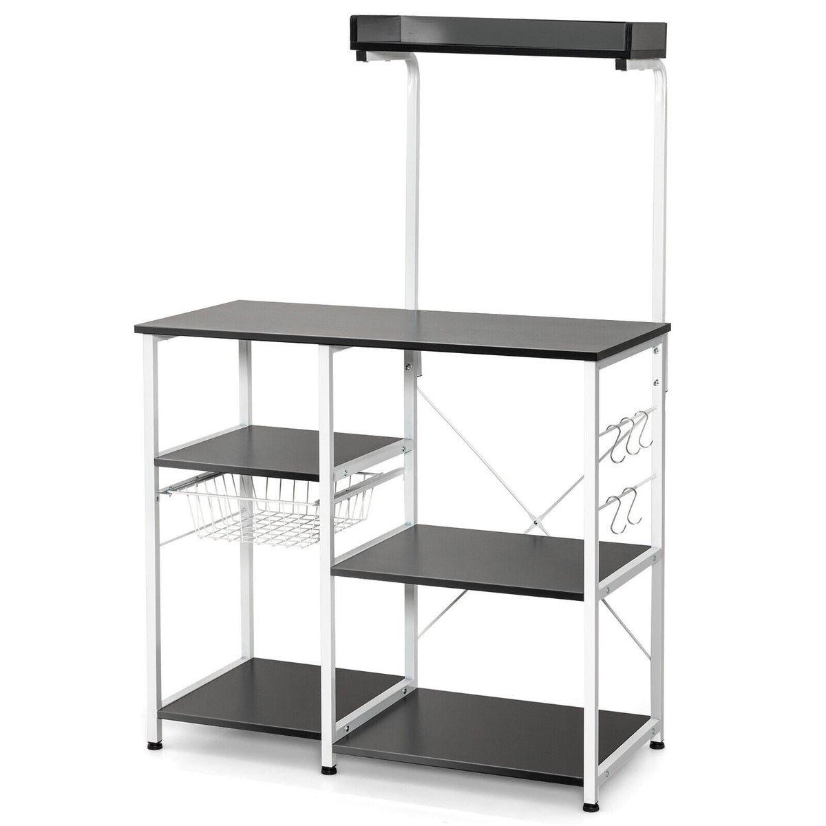 4 Tier Vintage Kitchen Baker's Rack Utility Microwave Stand-Coffee