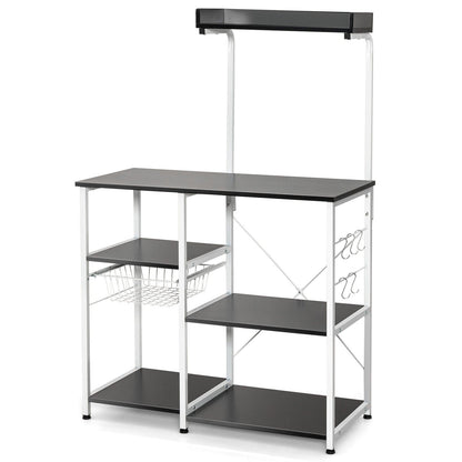 4 Tier Vintage Kitchen Baker's Rack Utility Microwave Stand-Coffee