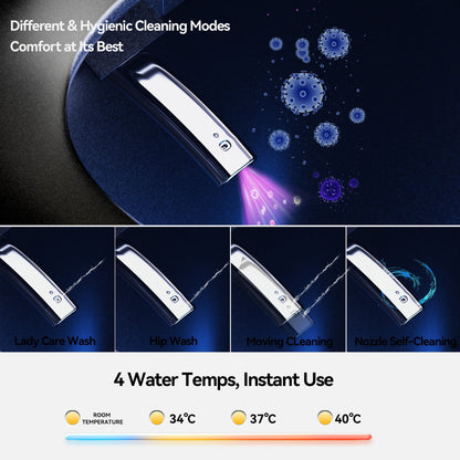 Smart Bidet Toilet with Auto Open/Close Seat, Warm Water Wash, Heated Seat, a...