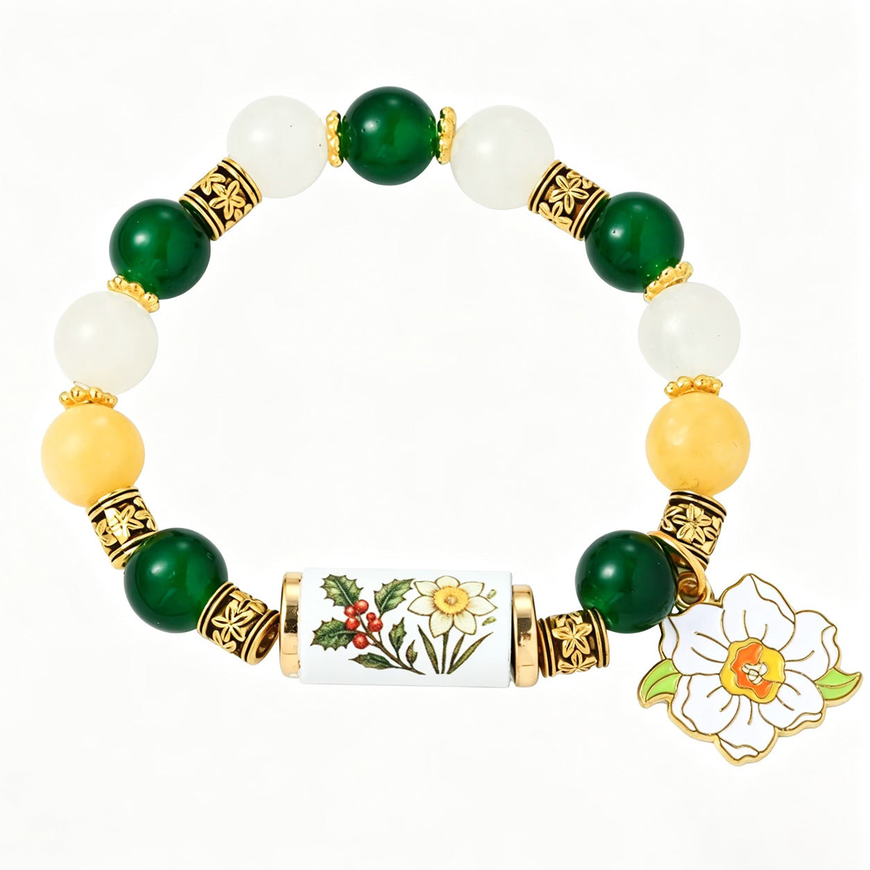 December Birth Flower Pendant Bracelet For Women