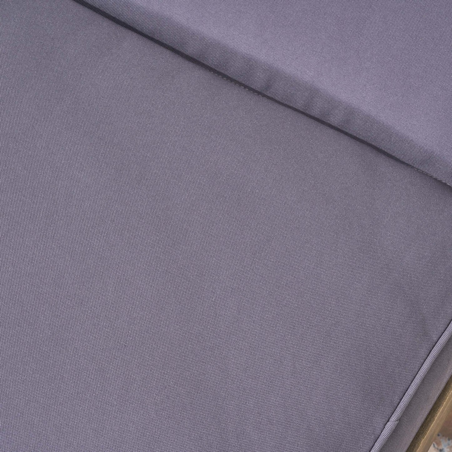 Outdoor Chaise Lounge Acacia Wood Gray Full-Length Cushion 78.75x24x30.5 In