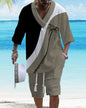 Casual Printing Suit Men's Summer Loose Short Sleeve T-shirt Shorts Set