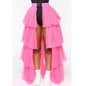 Mesh Stitching See-through Skirt Puffy Casual Umbrella Skirt