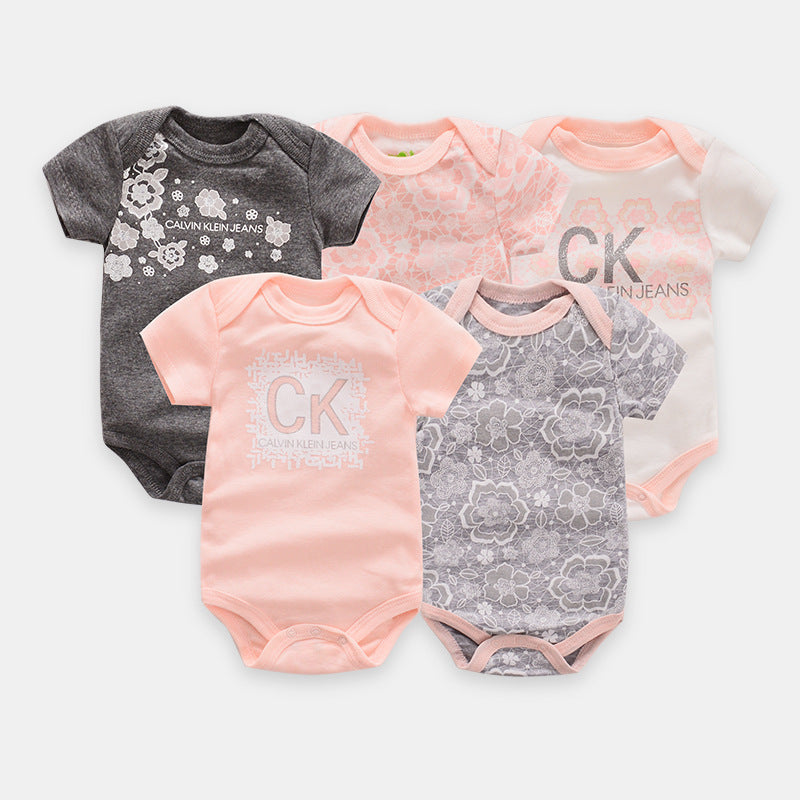 Fashionable Personality Baby Bronzing Printed Jumpsuit