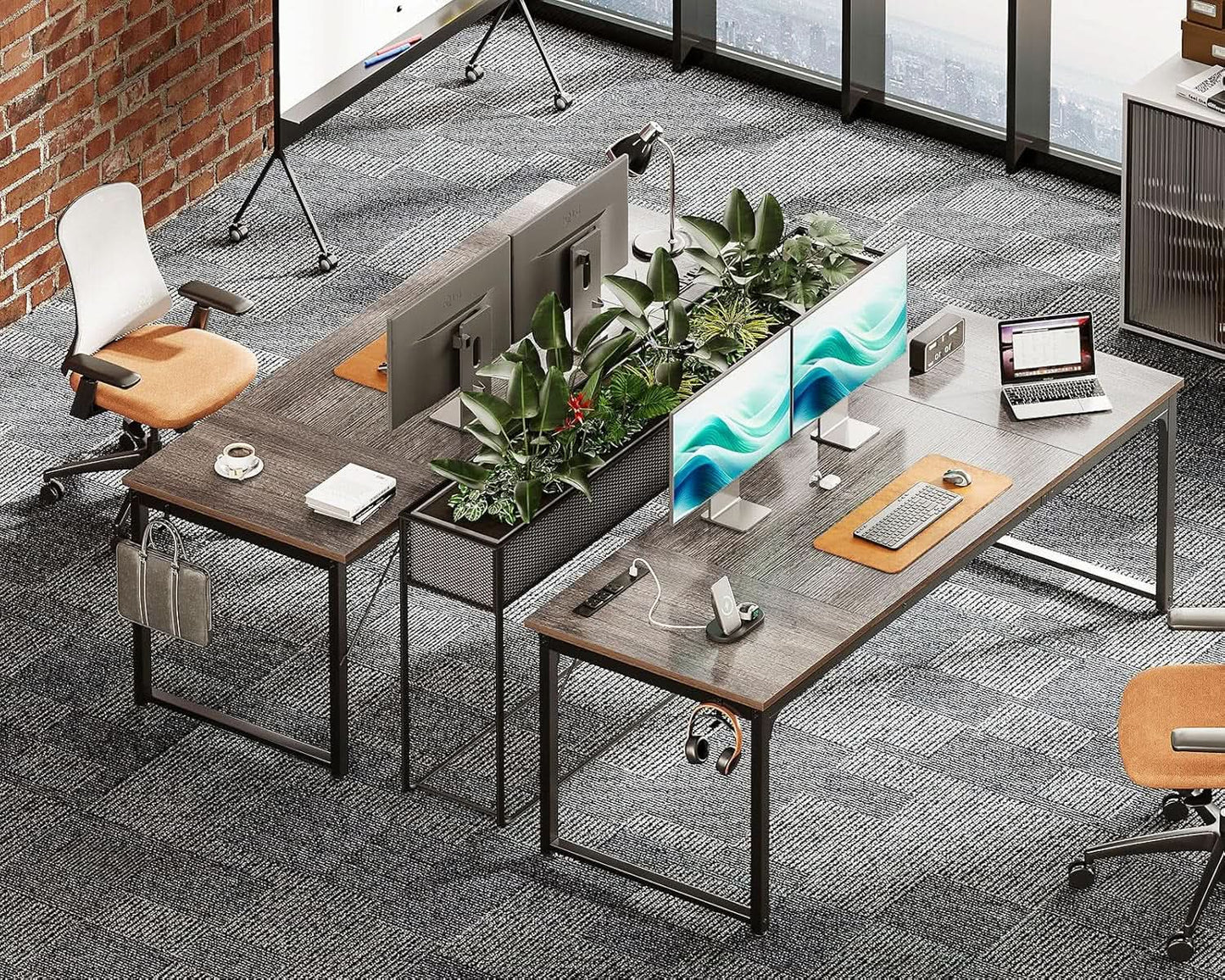 71 Inch Computer Desk With USB Ports For Home Office