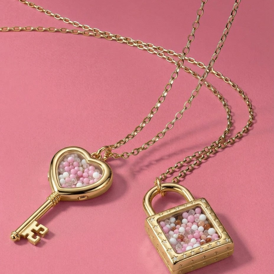 Key Lock Opening And Closing Necklace