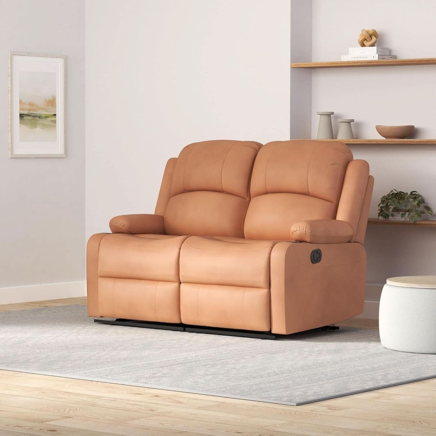 58 Inch Wall Hugger RV Theater Recliner Sofa Sand Double