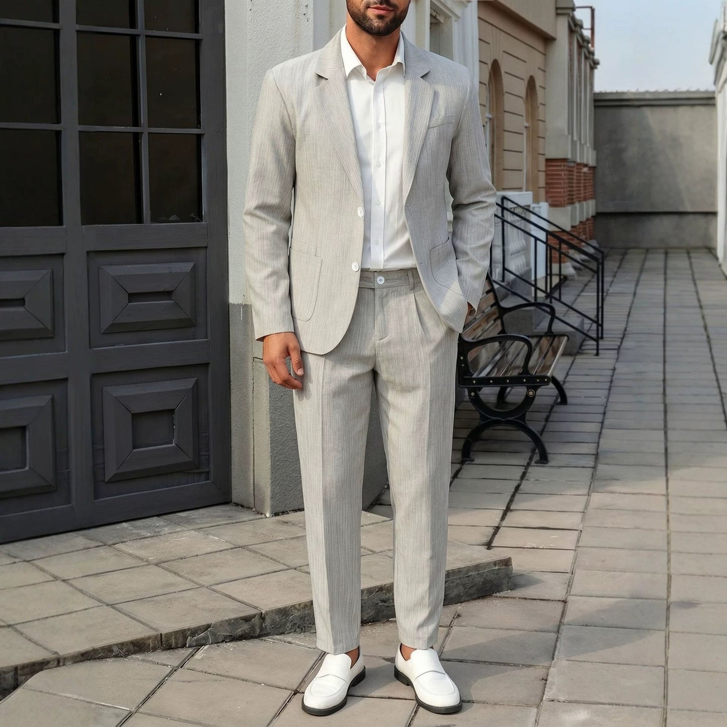 Mens Business Single-Breasted Suit Set
