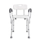 Shower Chair with Backrest Aluminum Adjustable Height Non-Slip 350 LB