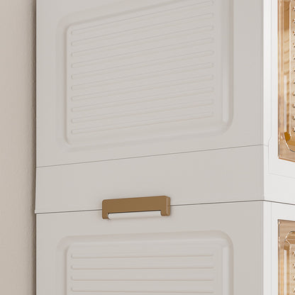 Wardrobe Closet Organizer PP White 12-Cube Hanging Rod 44.09x60.24 In