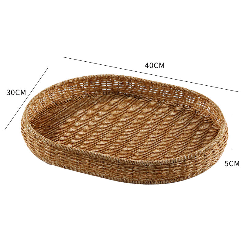 Imitation Rattan Hand-woven Japanese Fruit or Bread Tray