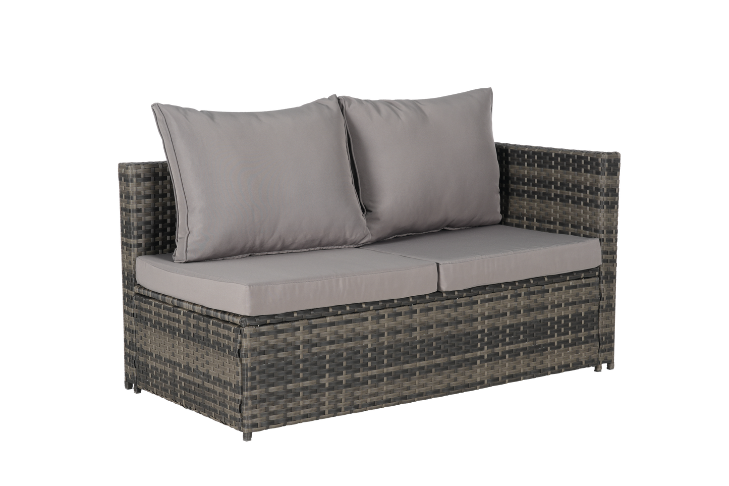 Outdoor Sectional Set PE Rattan Steel Dark Gray L-Shape 6 Piece Seats 8