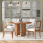 5-Piece Round Dining Table Set for 4, Minimalist Farmhouse Dining Table with 4