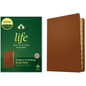 NLT Life Application Study Bible, Third Edition (Genuine Leather, Brown, Indexed, Red Letter) - Leather