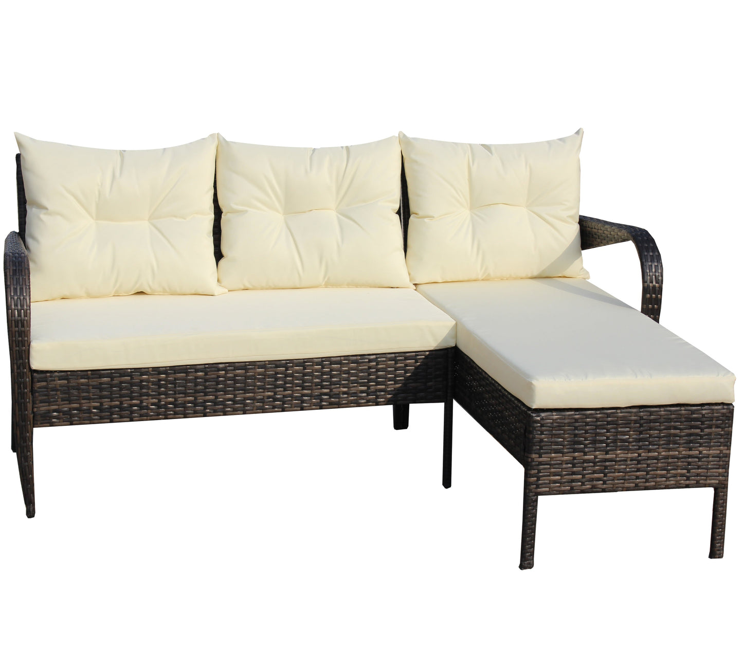 Outdoor Conversation Set PE Rattan 2 Piece Brown