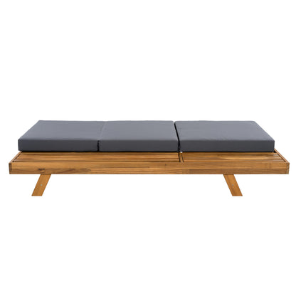 Chaise Lounge Acacia Wood Teak 79" 4 Position Adjustable
