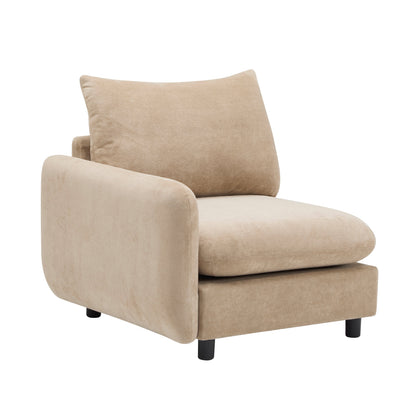 Sectional Sofa Modular Velvet Camel 5 Seat 99 In Eucalyptus Frame