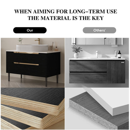 36 inch Bathroom Vanity, Freestanding or Wall Mounted with Ceramic Integrated...