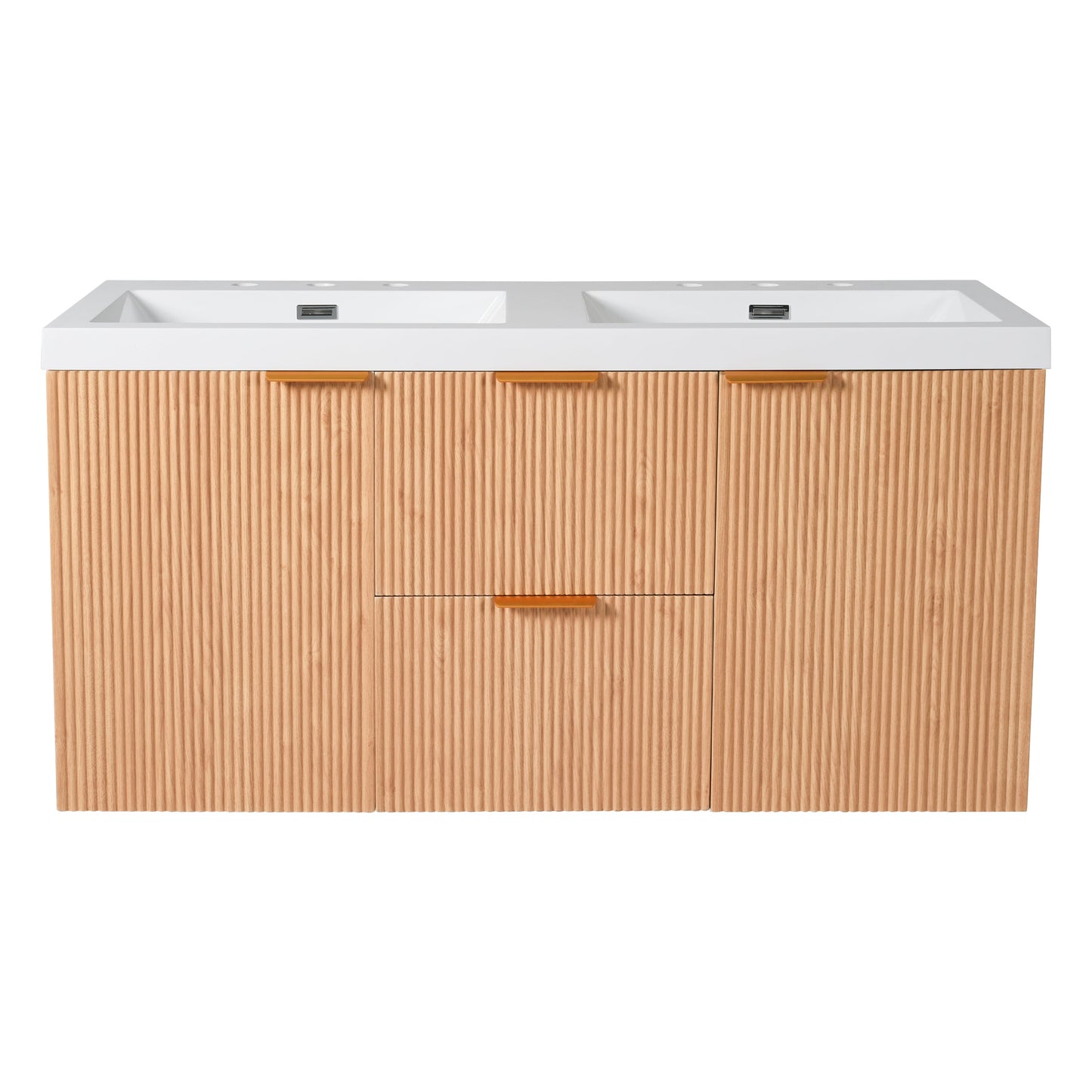 Modern 47.24 Inch Double Sink Bathroom Vanity with SMC Top, MDF Cabinet