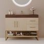 36' Modern Free-Standing Bathroom Vanity with Seamless Ceramic Sink & Sintere...