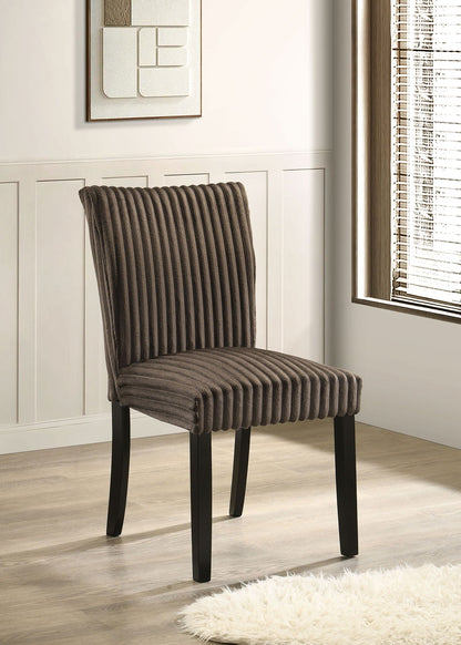 Dermott Upholstered Parson Dining Side Chair Chocolate (Set of 2)