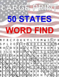 50 States Large Print Word Find: Easy to Read Themed Word Search Puzzle Book - Paperback