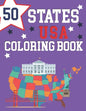 50 States USA Coloring Book: The 50 States Maps Of United States America Educational Coloring Book For Kids and Adults State Capitals Coloring Book - Paperback