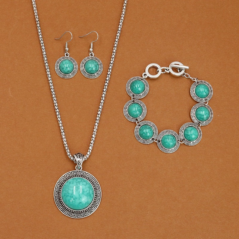 European And American Ethnic Bohemian Turquoise Necklace For Women