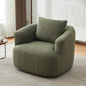 Accent Chair Swivel Barrel Chenille Green 360 Degree Pocket Spring 38 In